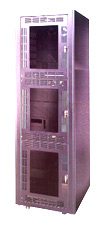 Colocation cabinet saves space.