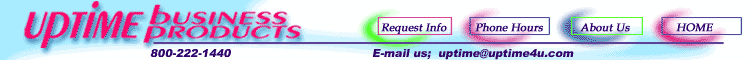 Uptime Business Products banner.  LAN fruniture